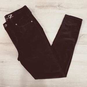 Seven 7 Black Velvet High-Rise Tummyless 5 Pocket Skinny Jeans Size 6